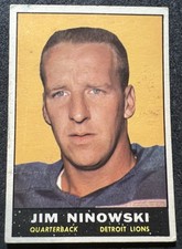1961 TOPPS JIM NINOWSKI (DETROIT LIONS) #29 LITE CREASE STAINED BACK