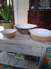 Pyrex VINTAGE Woodland Cinderella Nesting Bowls - FULL SET (441,  443 & 444)