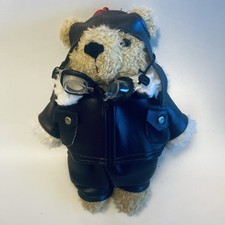 Red Baron Teddy Bear Airline Pilot Ace Hat Brown Gerhardshofen Plush German 10”