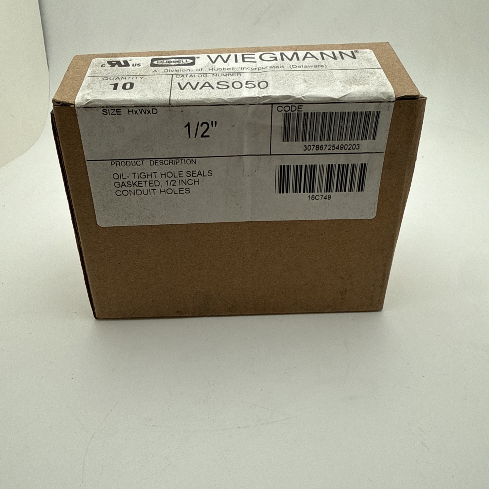 Hubbell Wiegmann WAS050 Oil tight Hole Seal 1/2