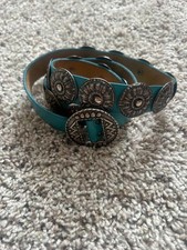 Turquoise Western Concho Women's Holeless Belt 33in Festival SouthWest