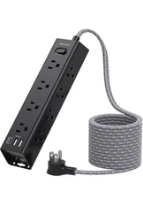 Surge Protector Power Strip - 10 FT Extension Cord, Power