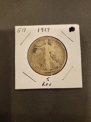 1917-S Walking Liberty Half Dollar Reverse Mint Mark Good Condition
