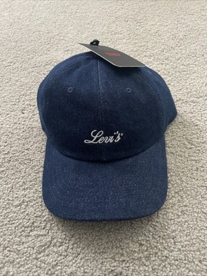 Levi Strauss Denim Hat Cap Strap Back Red Tag Blue Cotton Levi's Retro