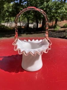 Fenton Glass Basket | eBay