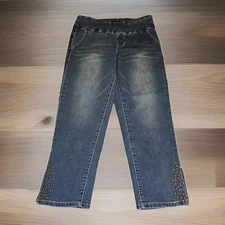 JAG Jeans Women’s Size 8 Pull-On High Rise Cropped Straight Leg Blue Denim Pants