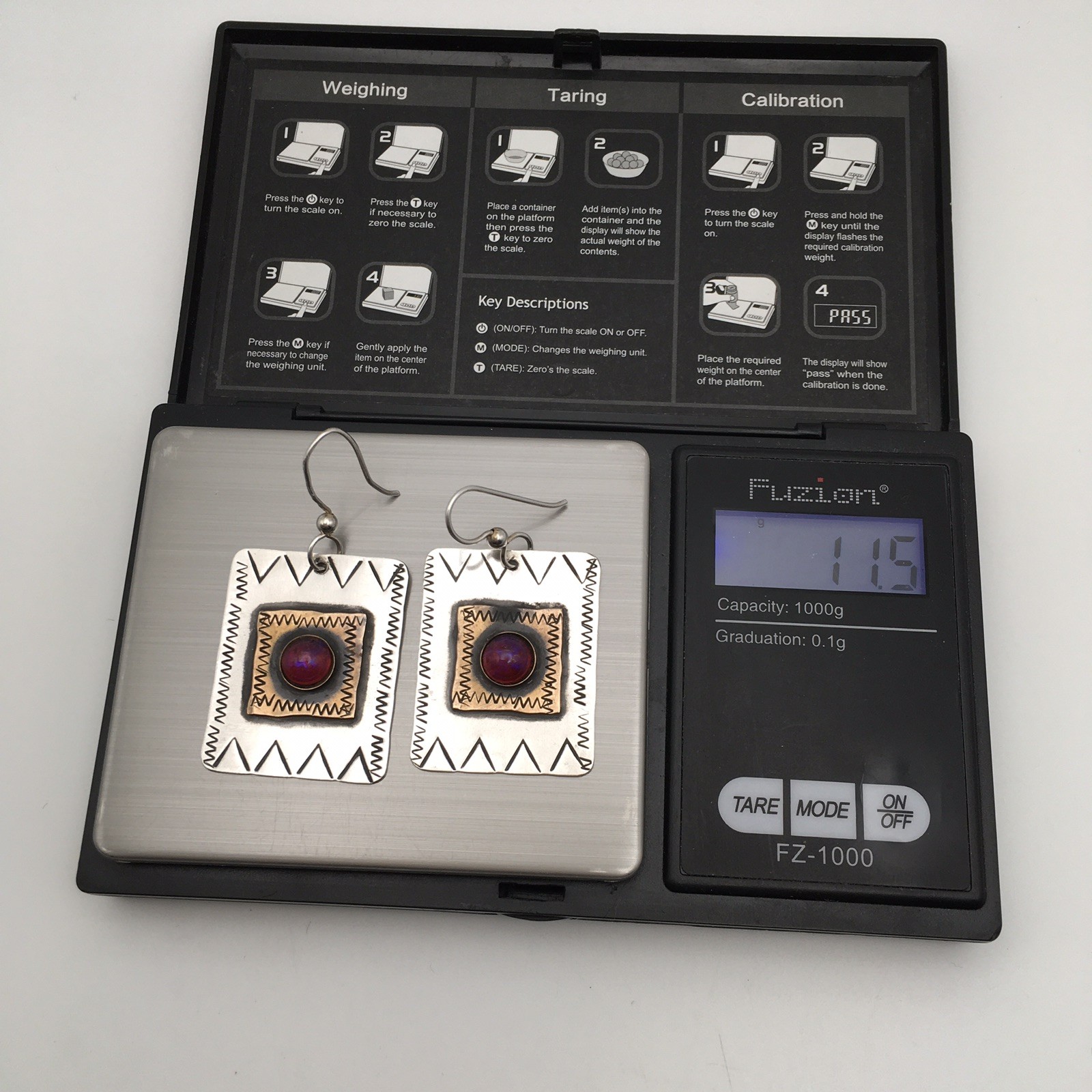 Sterling Silver COMSTOCK Rectangle Hook Earrings … - image 9