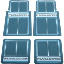1960-1976 Plymouth Custom Logo Floor Mat Set Plymouth Logo Blue 4 Piece 1960-1976 Plymouth Custom Logo Floor Mat Set Plymouth Logo Blue 4 Piece