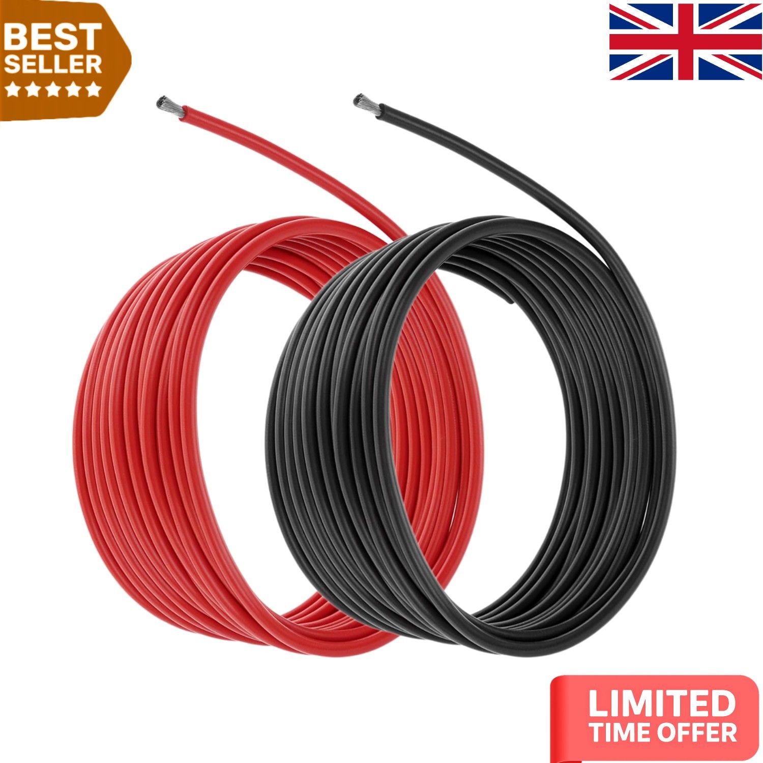 High-Purity 12 AWG Silicone Wire - 3m Black/Red, 680 Strands for Durability