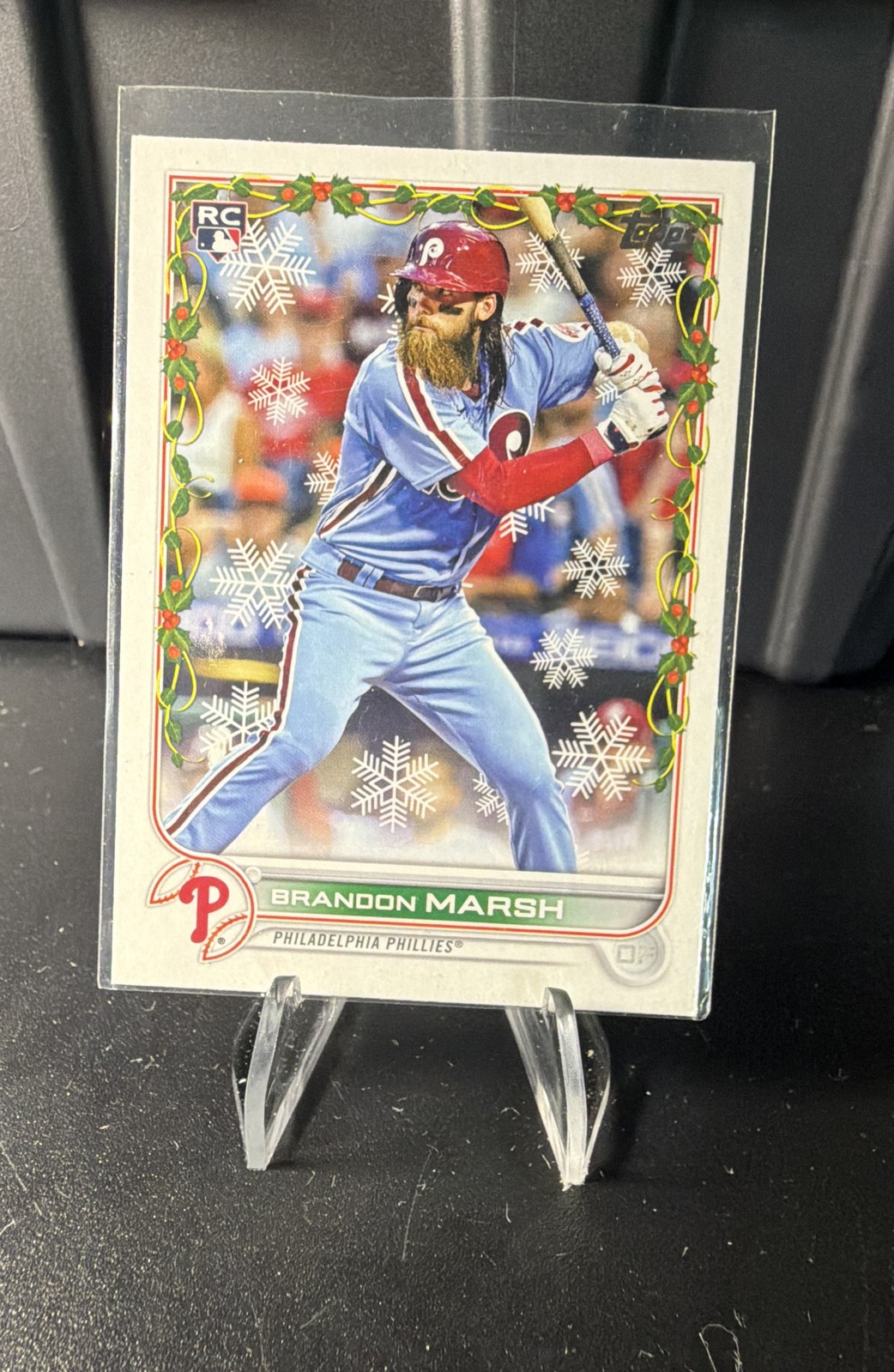 2022 Topps Holiday - Variation Brandon Marsh #HW66 Santa Claus in Stands (RC)