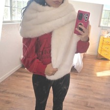 Restoration Hardware RH Ivory Faux Fur Throw Blanket Ultra Soft Plush Luxury