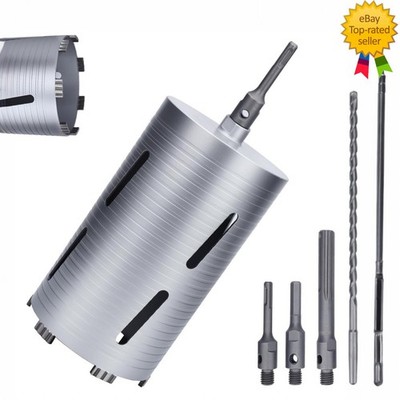 6'' Diamond Dry Core Drill Bit Set with SDS Plus, SDS Max, and Hex Adapters - NEW