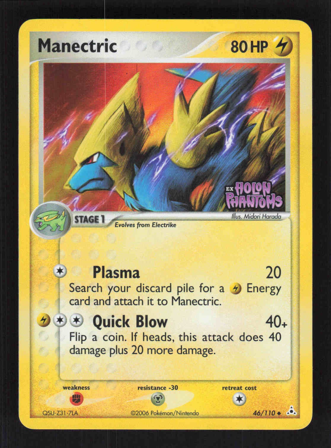 Manectric Uncommon Holon Phantoms 46/110 NM