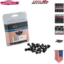25 Standard 10-32 Rack Screws with Black Oxidation Finish for Equipment Safety