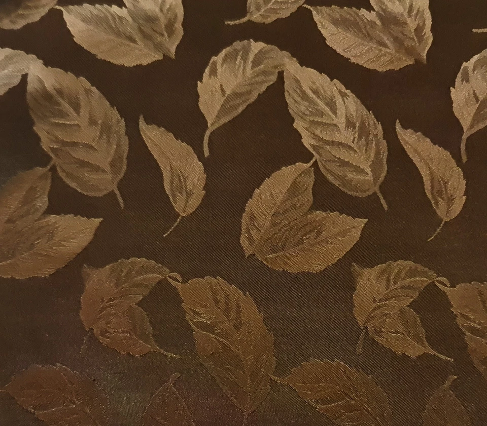 BUFANDA VINTAGE AUTÉNTICA ARTE FLORAL HOJAS VIEJO TONO DORADO SEDA LARGA PARA HOMBRE Foto 3 de 4