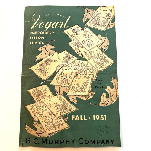Fall 1951 Vogart Embroidery Lesson Charts Catalog