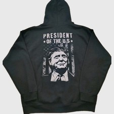 Donald Trump "Today We Make America Great Again" Hoodie Men's Large Graphic Blk