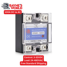100 Amp DA Solid State Relay SSR-DC to AC-3-32VDC Control-24-480VAC Output