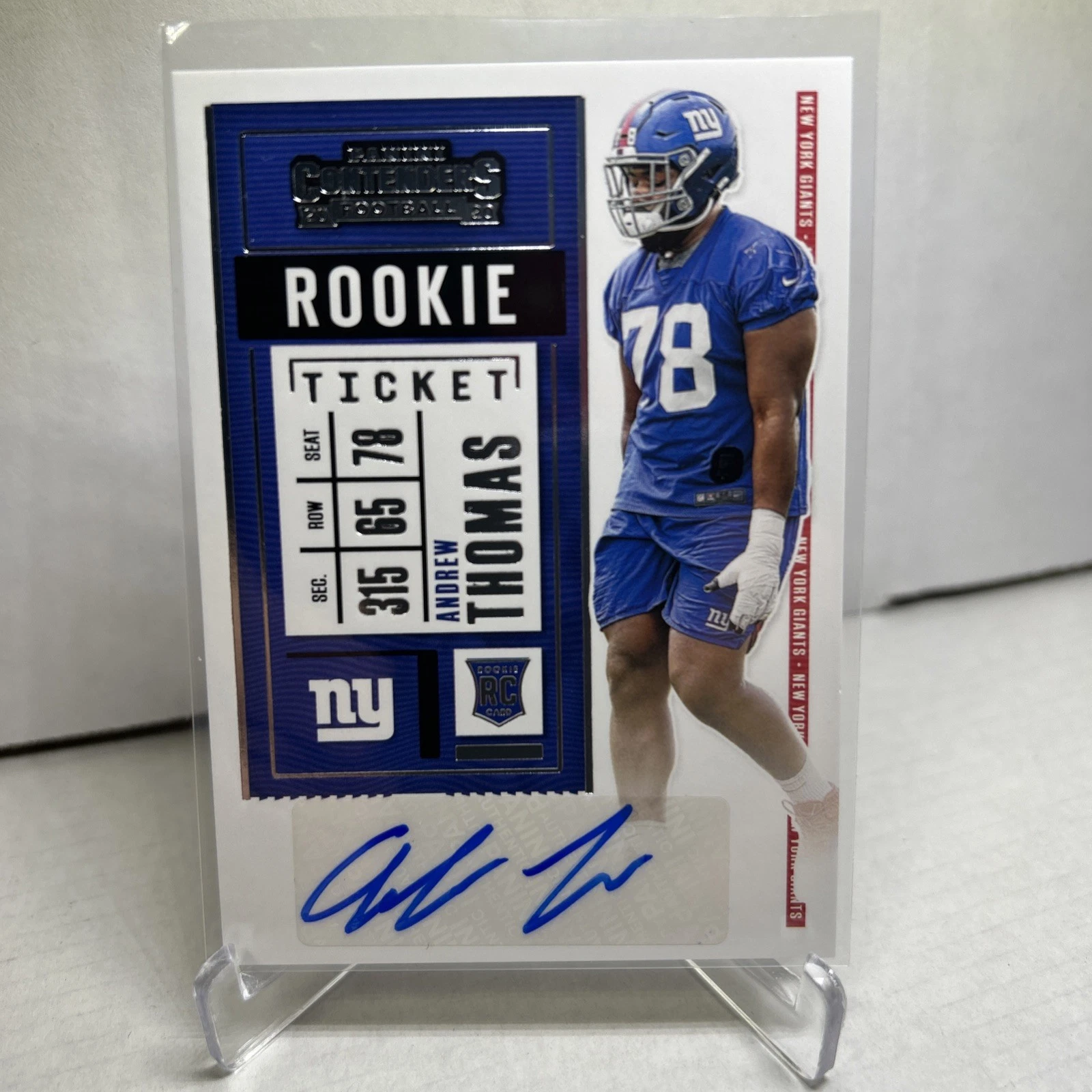 2020 Panini Contenders Andrew Thomas #156 RC Rookie Ticket AUTO (EG)
