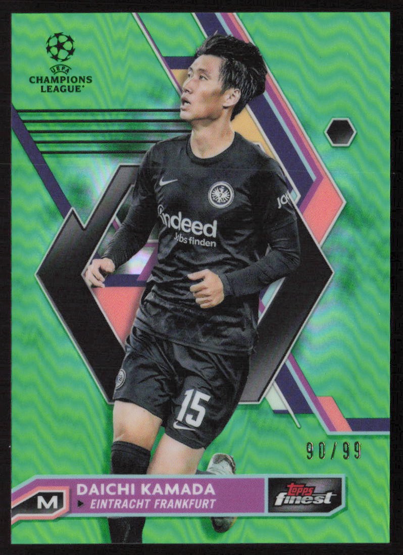 2022-23 Finest UEFA Club Competitions Green Refractor #/99 Daichi Kamada #11
