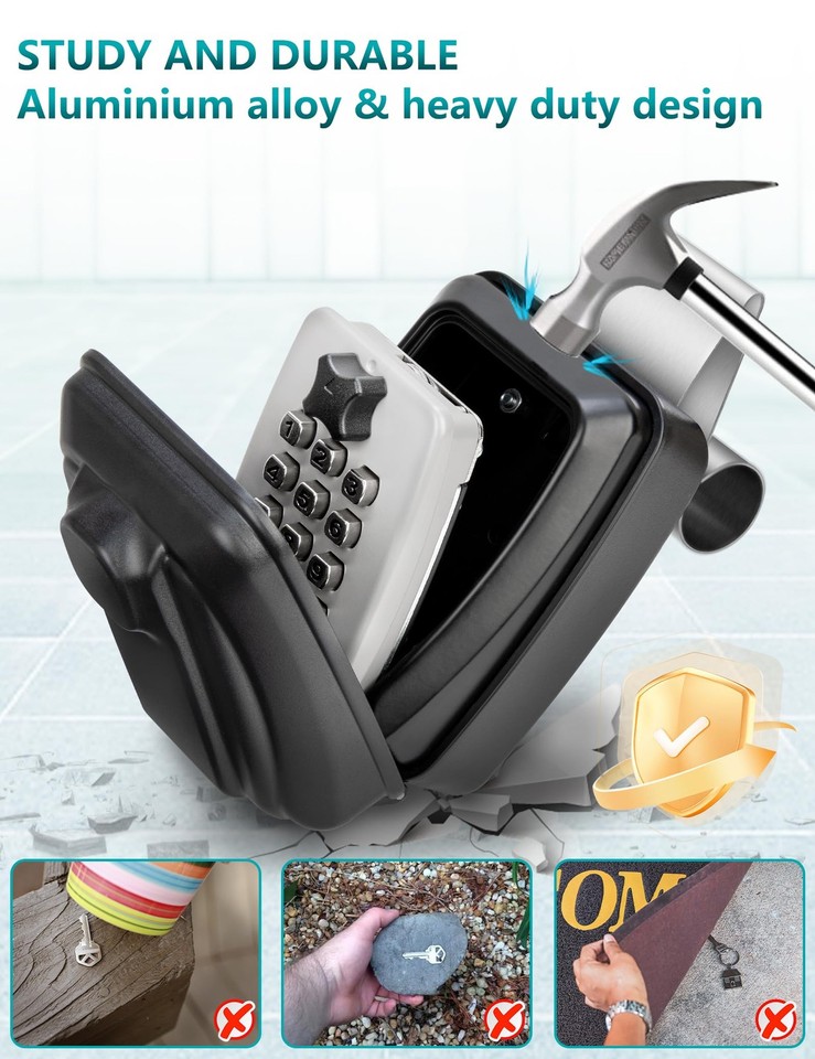 Car Window Lock Box for Turo, Portable Car Key Lock Box, Punch Button ...