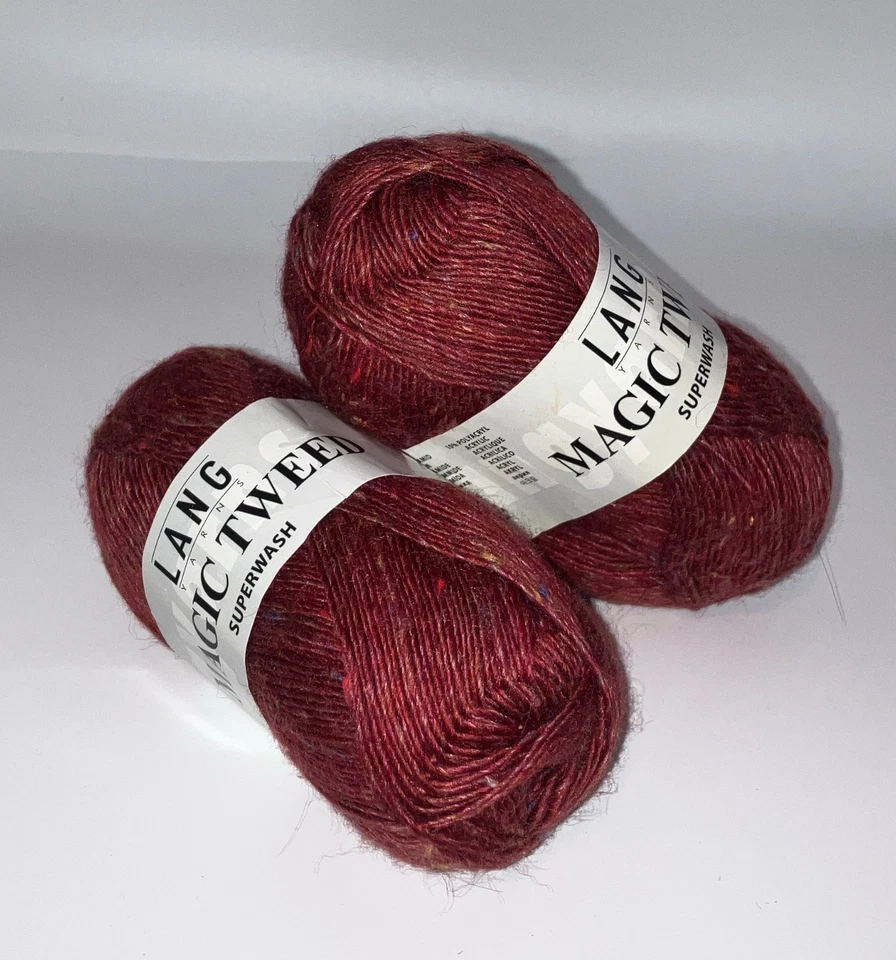 Hilo Superwash Lang Magic Tweed #943.0062 - Rojo - 50 g - 219 yardas NUEVO (Lote de 2) Foto 3 de 4