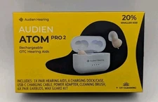 Audien ATOM PRO 2 Wireless Rechargeable OTC Hearing Aids.