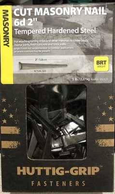 Huttig Grip 6d Cut Masonry for Furring Strips Mount 2  Long 5lb Box Of 240
