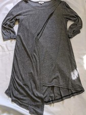 Umgee Dress Asymmetrical Dress Size Medium Gray Cotton Blend Lagenlook