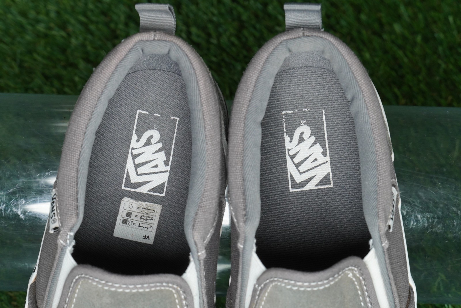 VANS ASHER DW CHECKER FOXING PEWTER CHILDRENS SLIP-ON SHOES, US KIDS 5 image 4