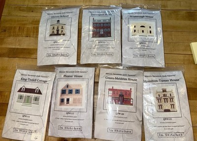 LOT OF 7--IN STITCHES HISTORIC SAVANNAH HOUSES QUILT BLOCKS INCLUDES ALL FABRIC
