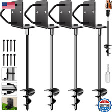 Ground Anchors Shed Anchors 14" Set of 4 Trampoline Stakes Screw-in Heavy Duty