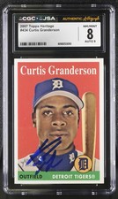 2007 Topps Heritage #434 Curtis Granderson CGC 8 JSA 9 Auto