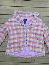 Doncaster 14W Pink Bouclé Tweed Jacket Silk ...