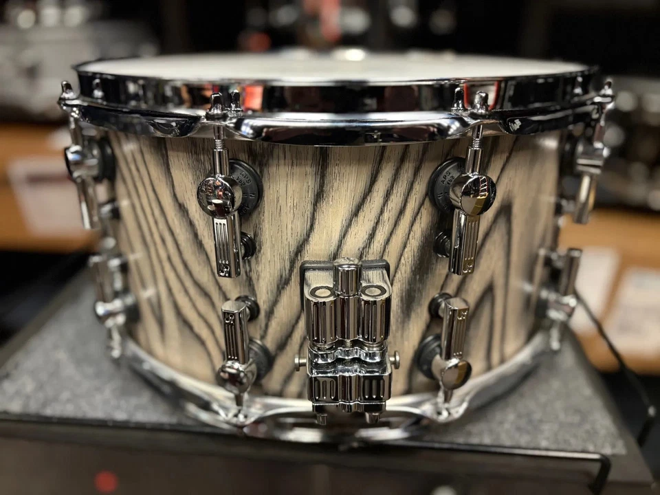 Sonor Used SQ2 7.5 x 14 Snare Drum Medium Maple Snow Tiger - Image 4 of 4