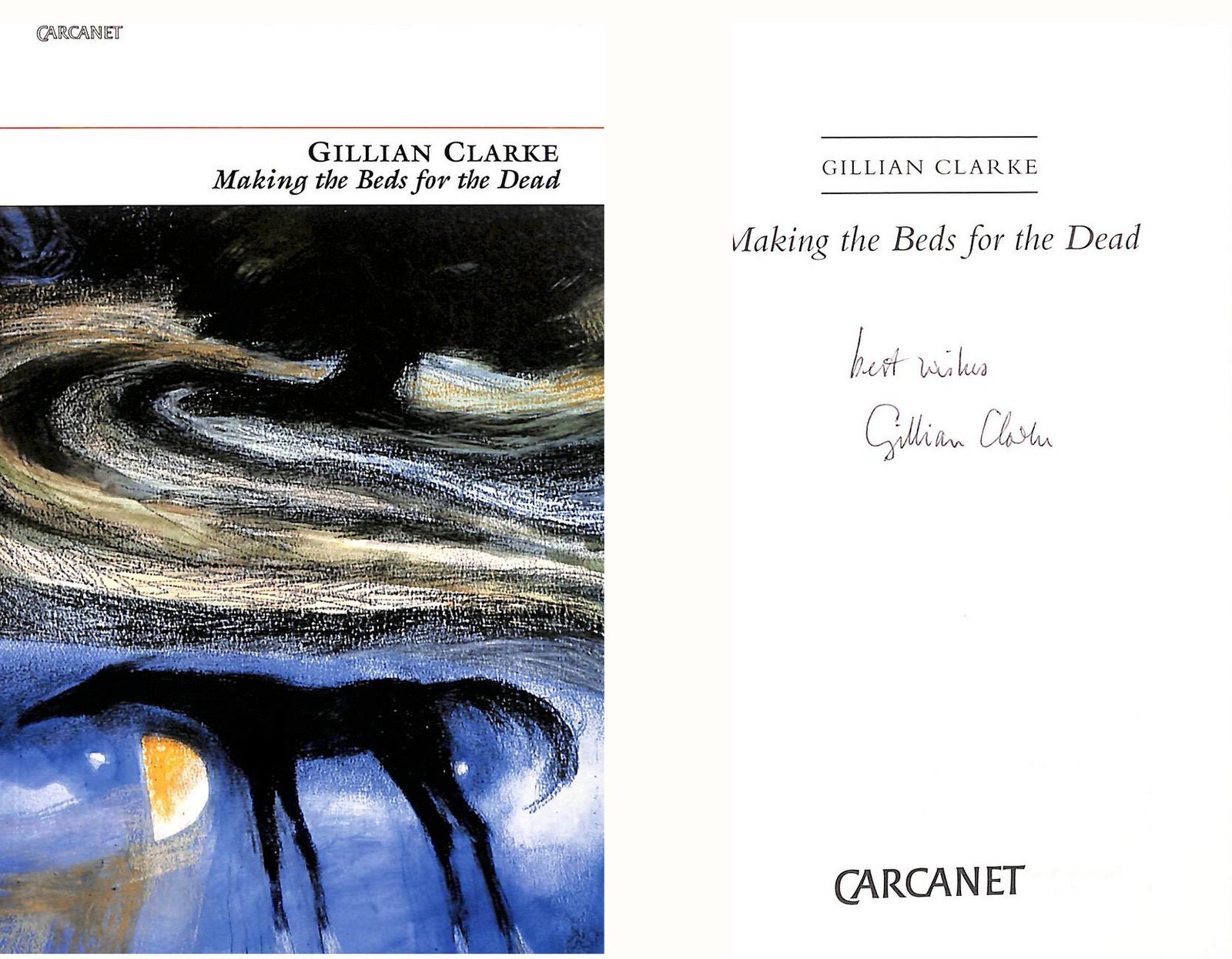 Making the Beds for the Dead, Gift inscription by the author by Gillian Clarke