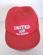 United We Stand Baseball Hat Cap American Flag Red Snapback Made In USA