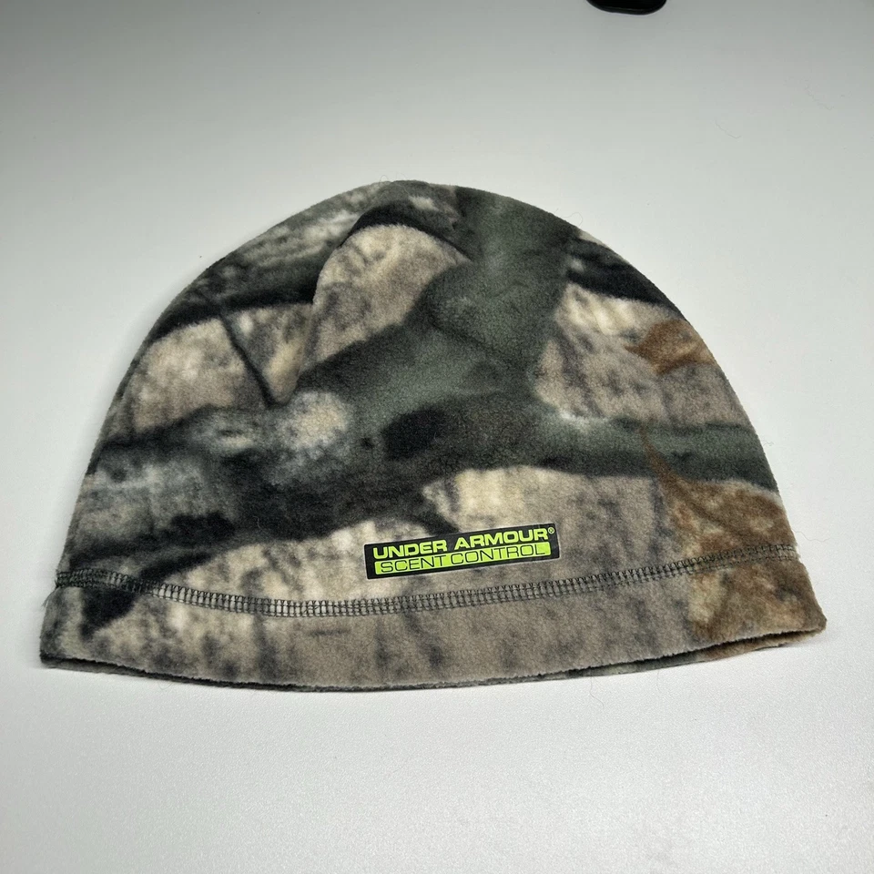 Under Armour Scent Control Coldgear Windproof Beanie Camo Hat Realtree YOUTH - Image 3 of 4