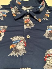 Chubbies Bird Eye Blind Performance Golf Polo Mens Large America Eagle Patriotic
