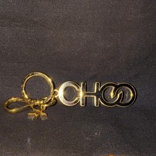 Jimmy Choo CHOO Logo Silver Metal Keyring Detachable Star Charm