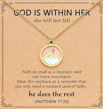 Silver/Gold Moving Mountains-Mustard Seed Faith Necklace for Women Teens