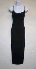 NWT Skims Fits Everybody Lace Long Slip Dress in Onyx Black Size S Minimalist