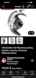 Greifer für Neff Nähmaschine Pfaff.