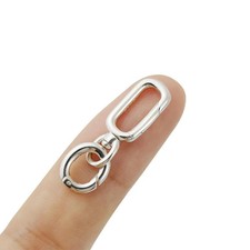 925 Sterling Silver Spring Double Clasp Bracelet Extender Necklace and Closur...