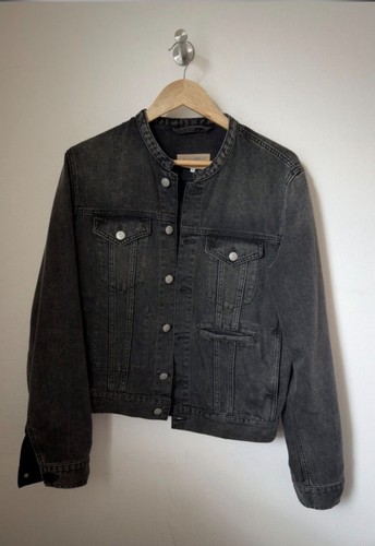 MM6 MAISON MARGIELA Gray Collarless Denim Jacket