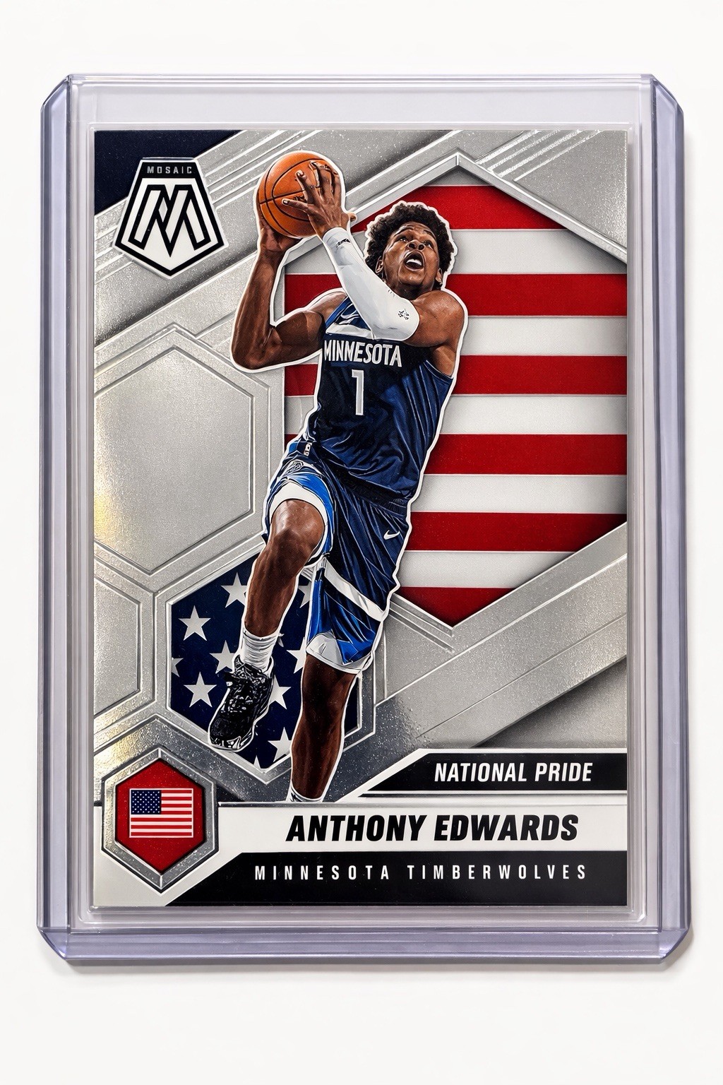 2020-21 Panini Mosaic - National Pride Anthony Edwards #252 Silver Prizm (RC)