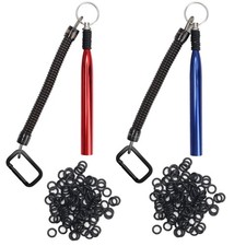 2 Pack Wacky Rig Tools 200 Pcs Worm O Rings Kit For Stick Soft Baits Fishing