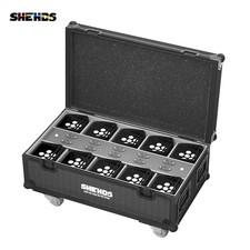 Used SHEHDS Flightcase 10in1 For 6x18W LED RGBAW UV Wireless Par Light Battery