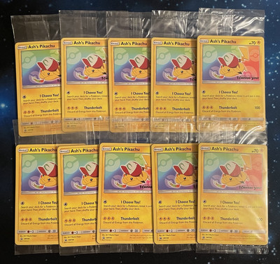 10x 2017 Pokémon Ash s Pikachu SM108 Black Star Promo I Choose You Sealed NEW!