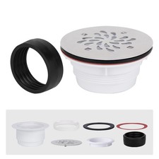 No-Caulk Shower Base Drain Round 4-1/4 inch Fits 2" Pipe or acrylic shower bases